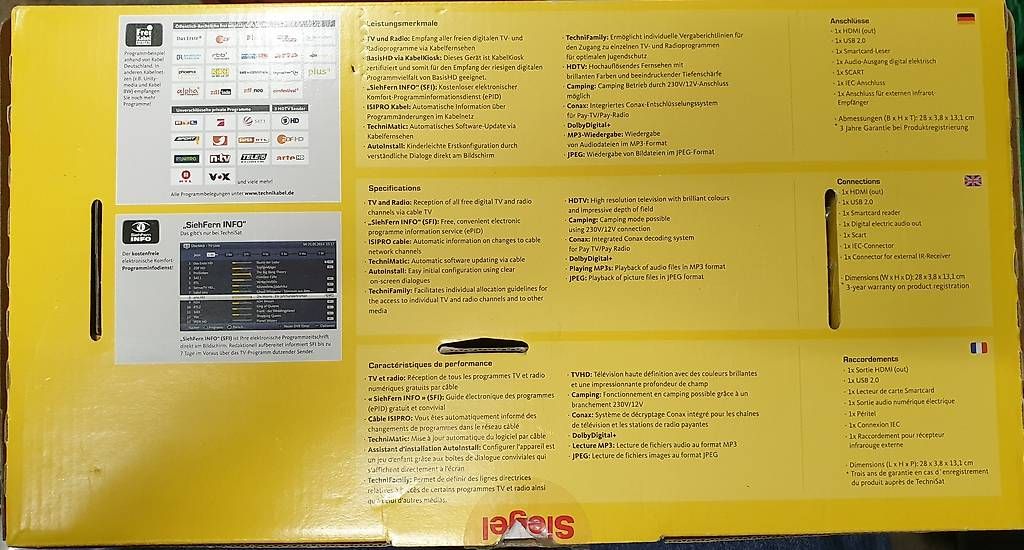 Technisat Ricevitori: TechniSat Technibox K1 CSP. HDTV Kabelreceiver – Usato da Schiers venduto da Pet70 1