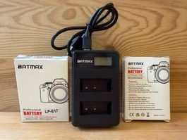 Batmax Ladegerät für Akku LP-E17 und vier Batterien