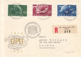 SBK 294 - 296 Satzbrief mit Sonderstempel s. 303