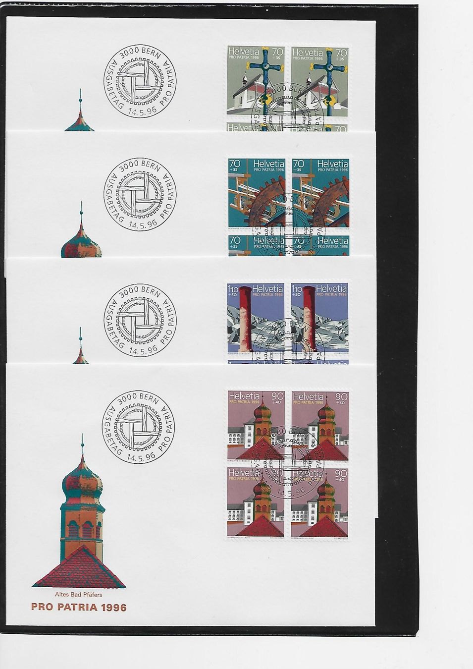 Tutti i francobolli: 1996  PP 4x FDC 4 er – Usato da Rheinau venduto da loxis