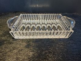 Bleikristall Schale mit 800er Silber * Bol en cristal
