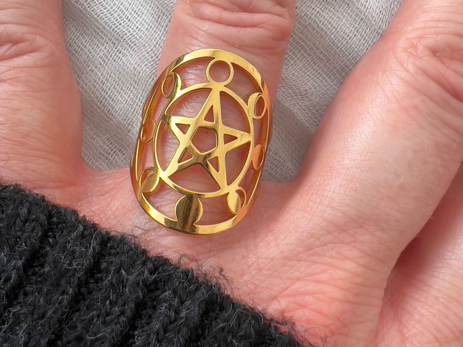 Anelli: Bague en acier inox Pentacle – Nuovo (secondo la descrizione) da Pully venduto da sunaddict