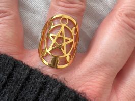 Bague en acier inox Pentacle