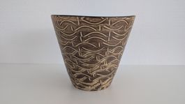 Mid-Century Sgraffito Vase, Keramik. Asymmetrisches Design