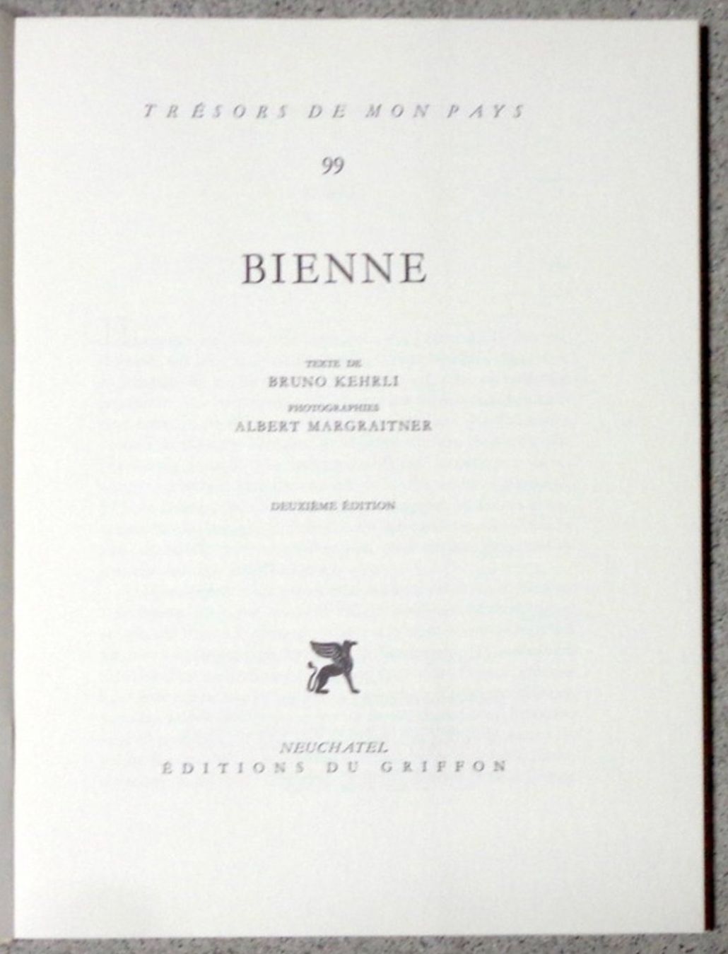 Libri: Trésors de mon Pays - Bienne – Usato da Le Locle venduto da LibrairieLaBergerie 1