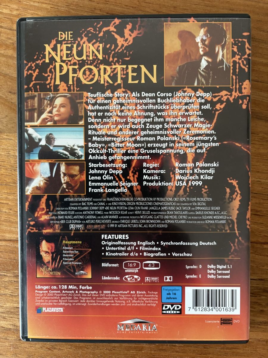 Alle DVDs: DVD Die neun Pforten – Gebraucht aus Belp von brb66 1