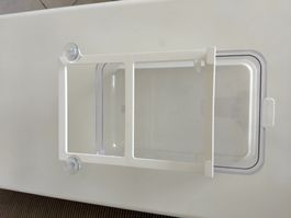 Bac transparent pour frigo (rayon) à ventouses et clips
