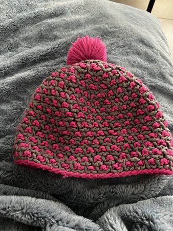 Wintermütze, pink-grau