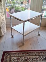 Vintage Barwagen  verchromt weiss laminiert Beistelltisch