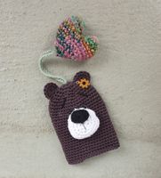 Amigurumi Schlüsselabdeckung häckeln Bär Schlüsselanhänger