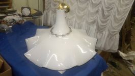 Vintage Deckenlampe, Glas, 60er Jahre, Durchmesser 58 cm