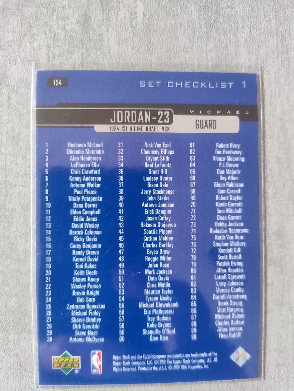 Nba Cartes à collectionner: NBA 1999 UPPER DECK 154 MICHAEL JORDAN – Neuf (Voir description) à Martigny par jul_7s5x 1