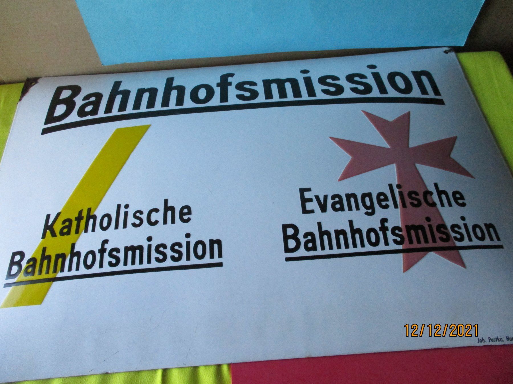 Insegne: Bahnhofsmission  Emailschild – Usato da Ottikon Gossau ZH venduto da hokuspokus 6