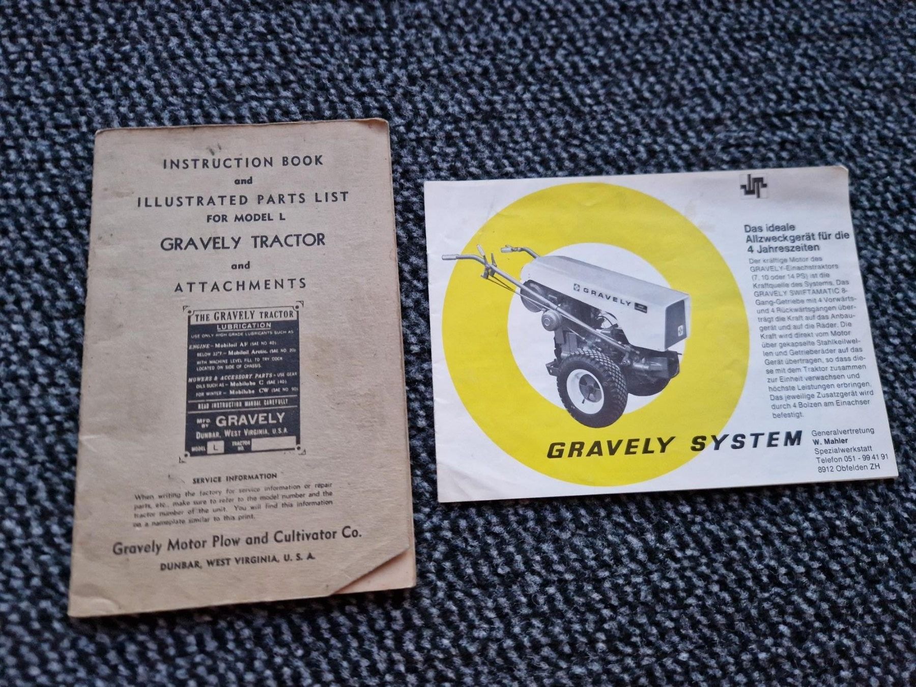 Traktoren: Original Unterlagen Gravely Tractor, Traktor Einachser – Gebraucht aus Dürnten von Bachtel84