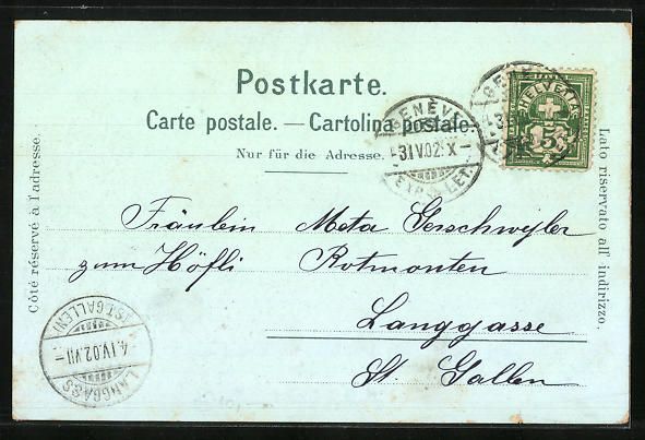 Cartes postales: Mondschein-Lithographie Genf, Ortspartie – D'occasion à Berlin par bartko-reher 1