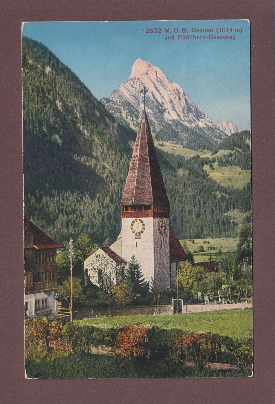 Ansichtskarten: SAANEN - Kirche – Gebraucht aus Pully von nicecards