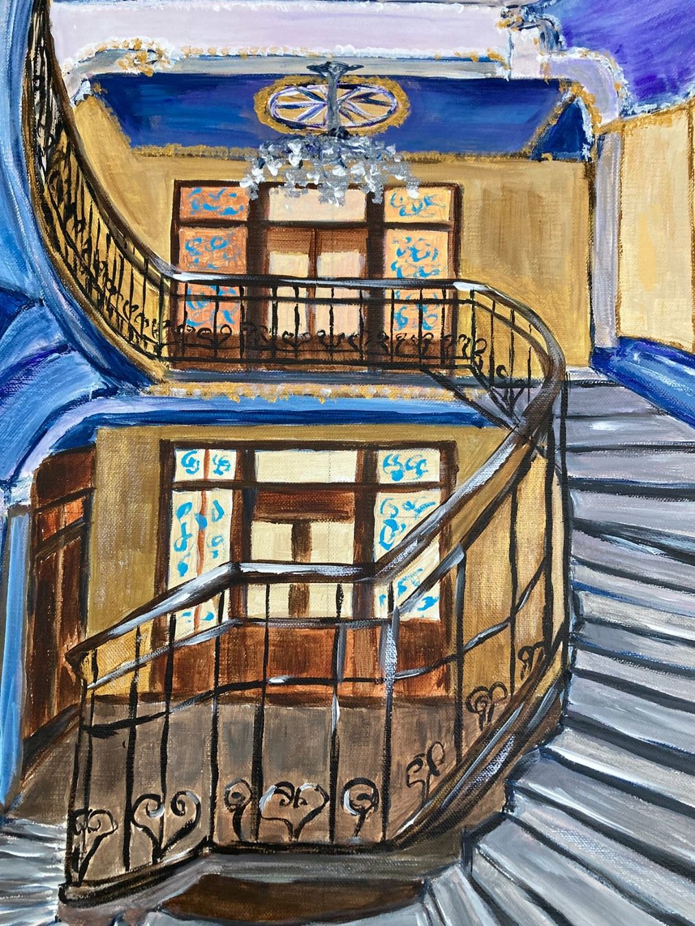 Dipinti: Das Treppenhaus - Acrylbild – Nuovo (secondo la descrizione) da Cham venduto da Felha 6