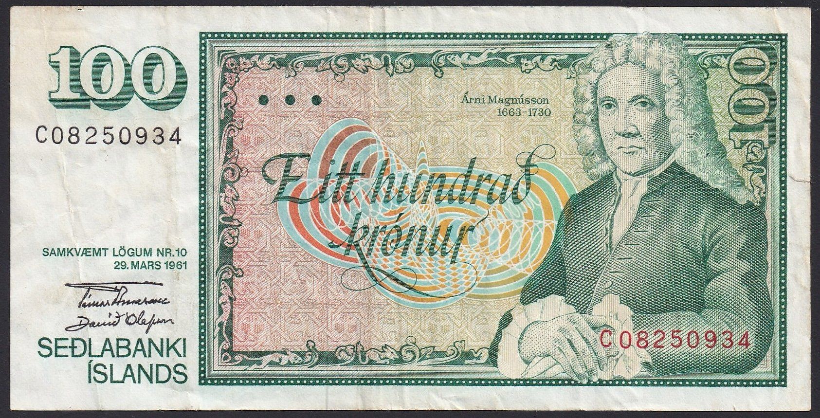 Banconote: Island 100 Kronur 1981 – Usato da Brugg AG venduto da banknoten_muesli
