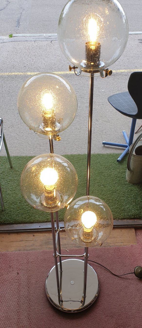 Lampes: Mid Century Stehlampe mit Glaskugeln – D'occasion à Emmen par Brockofsky 6