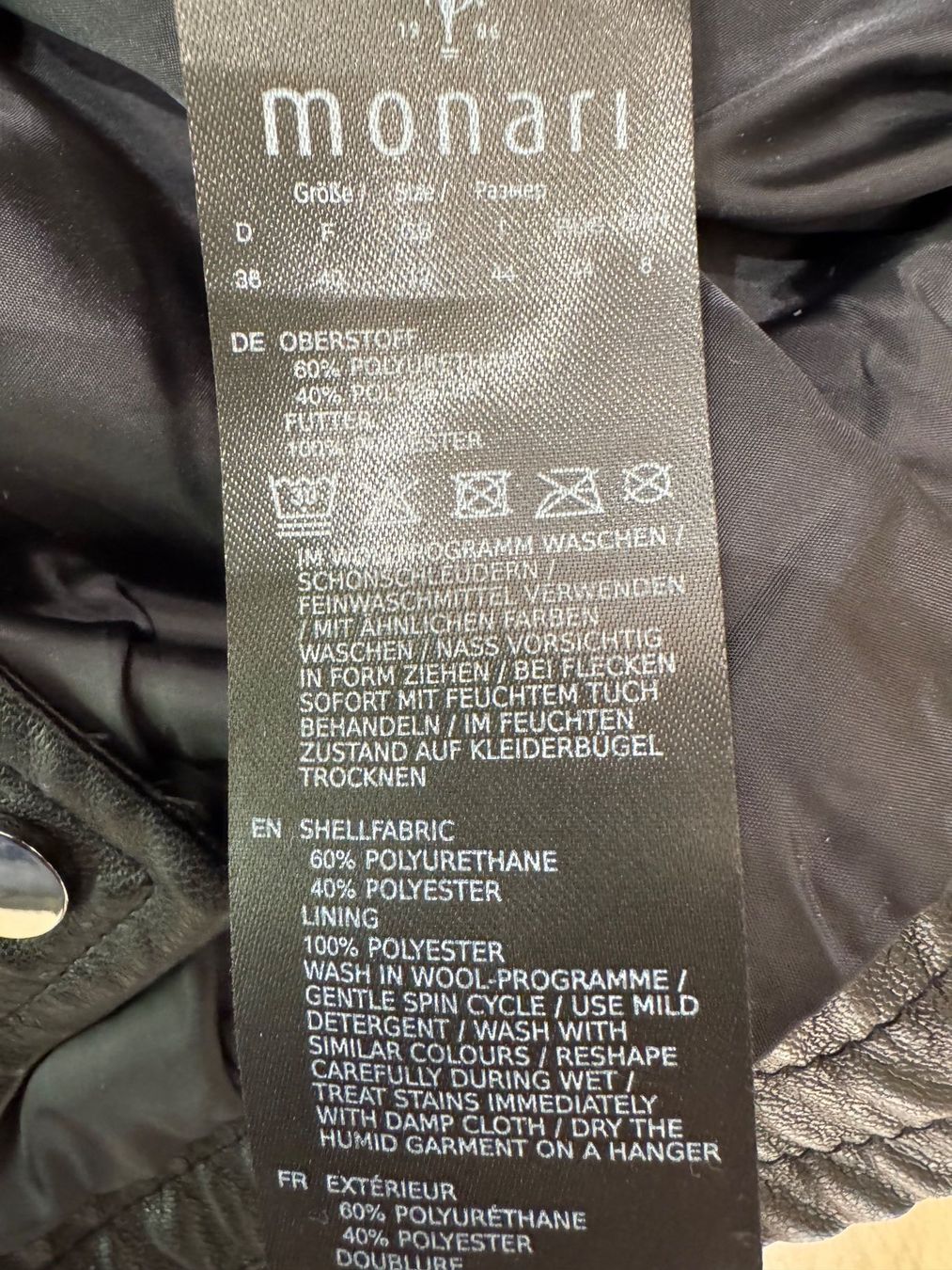 Monari Giacche: Coole Kunstlederjacke im Bomberstil, Monari, Gr. 38 – Nuovo (secondo la descrizione) da Oberrohrdorf venduto da maggys15 4