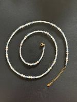 Bauchkette mit Mondstein und Rosenquarz / handgemacht