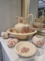 Waschset Keramik Rosen Deko Shabby Chic Vintage Landhaus Nos
