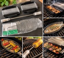 Grillzubehör Set Räucherbox Fischgrill neuwertig