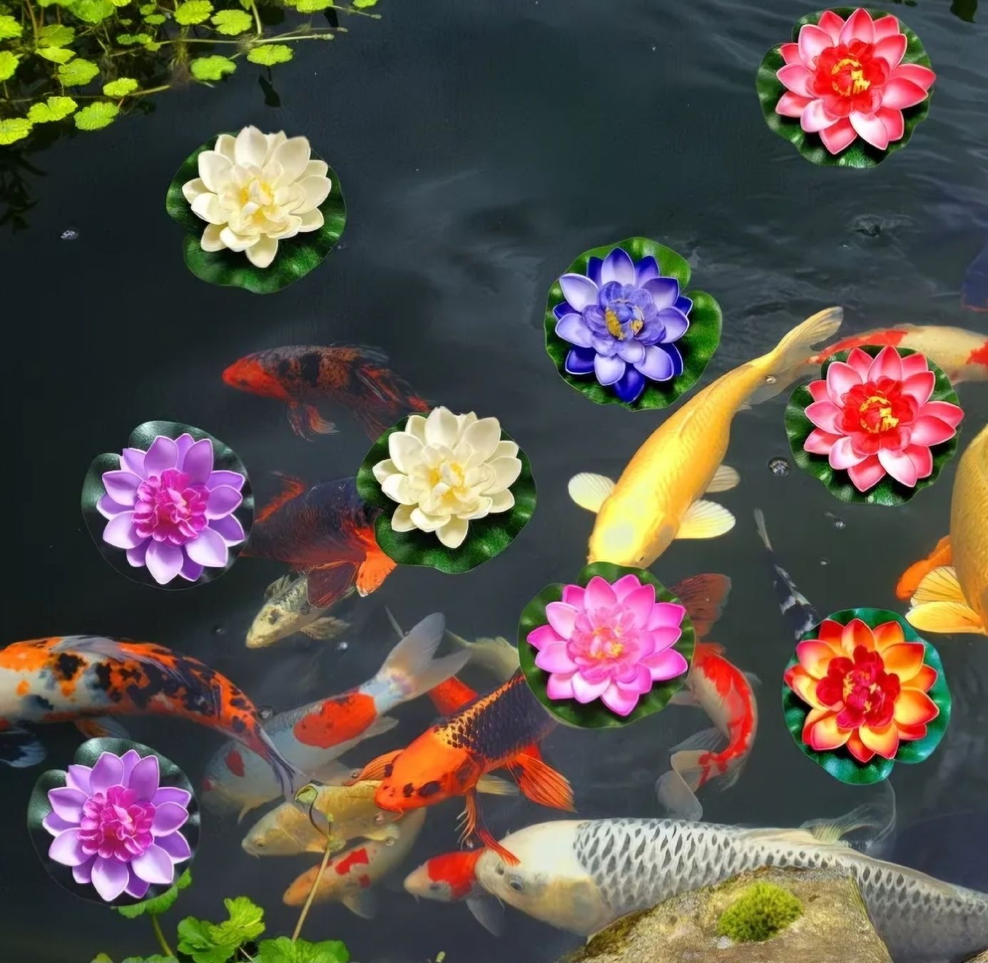 Tutte le decorazioni: 6 Kunstblumen, Schwimmend, Gartenteich Deko – Nuovo e nell'imballaggio originale da Riniken venduto da Melanie910 2