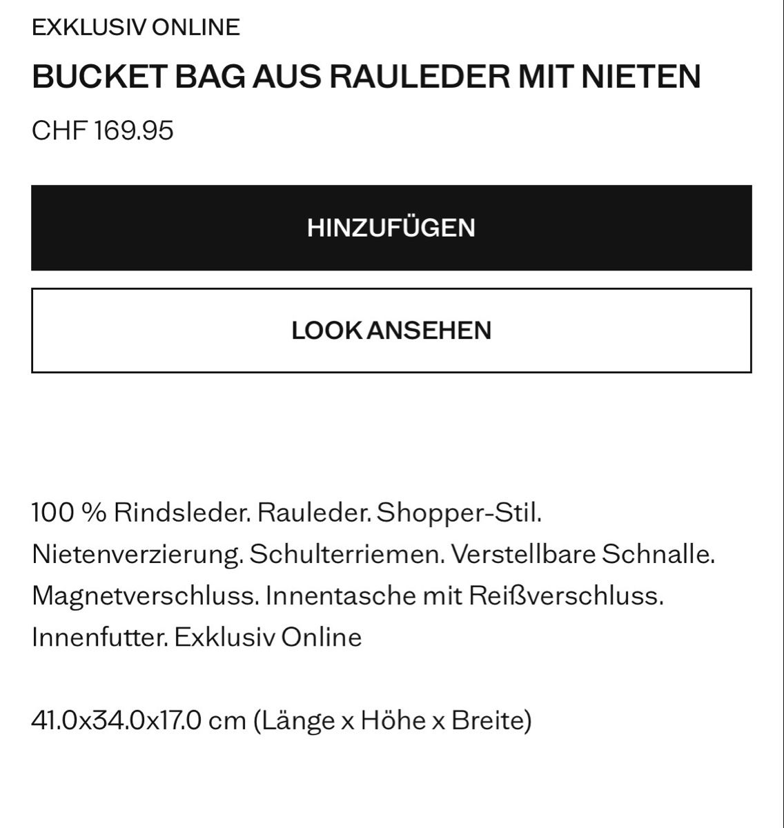 Mango Borse: Mango Bucket Bag aus Leder mit Nieten – Nuovo (secondo la descrizione) da Herisau venduto da LauraHope 9