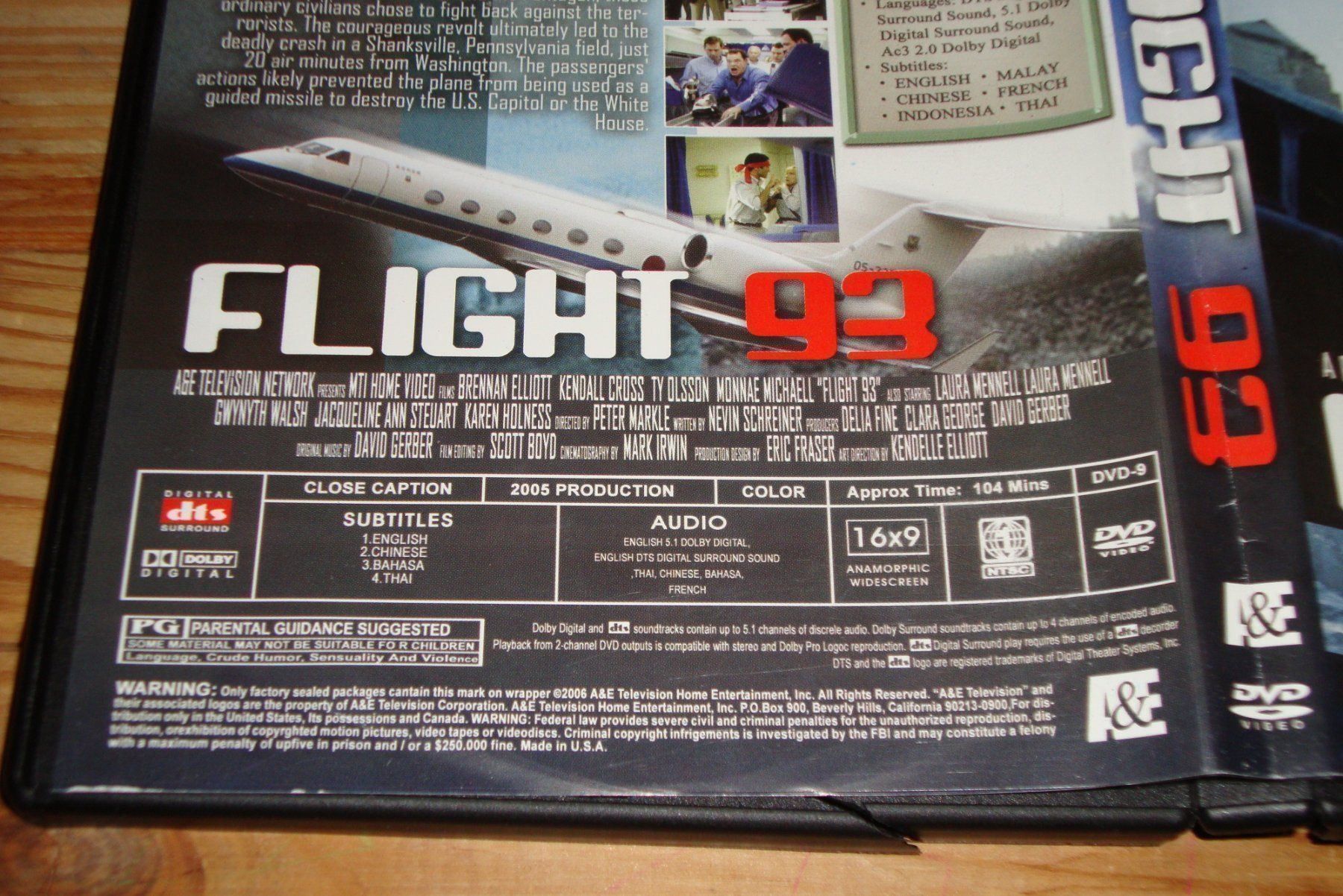 Tutti i DVDs: FLIGHT 93 - SEPTEMBER 11 2001 DVD – Usato da Bern venduto da carola31 1
