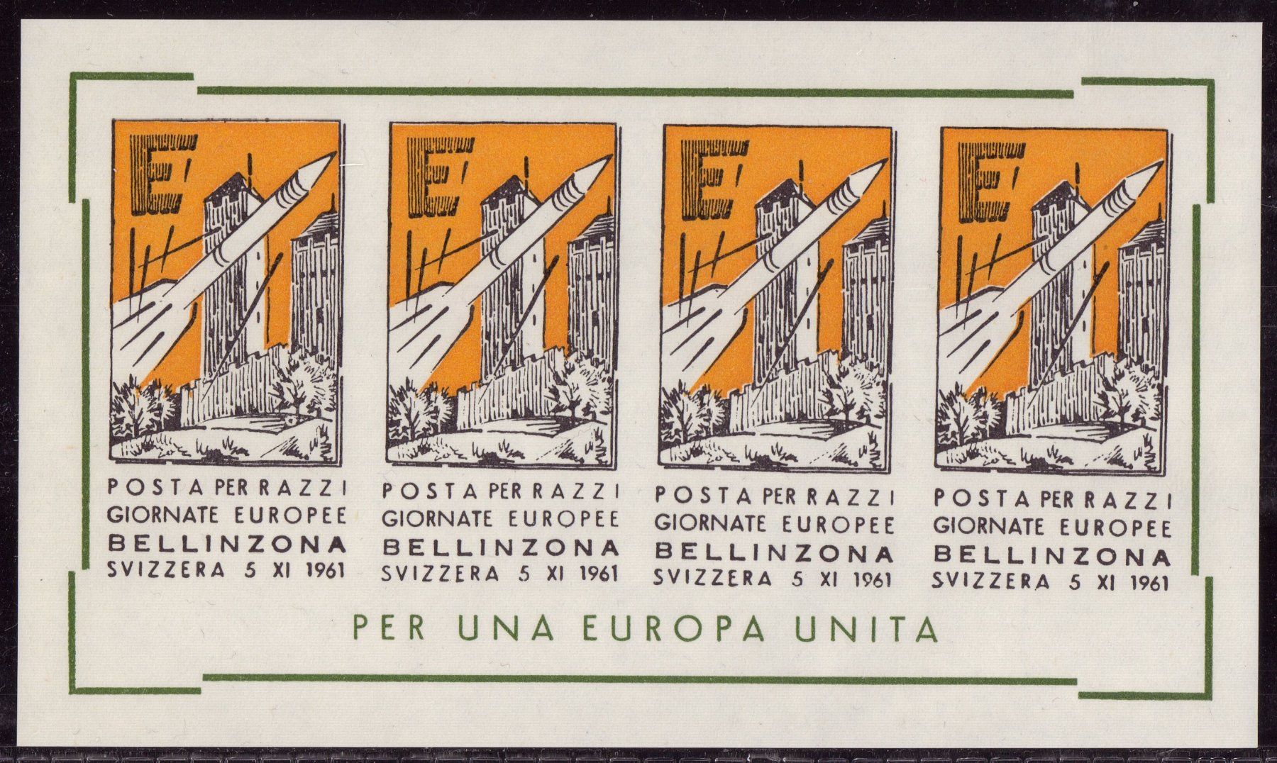 Tutti i francobolli: 1961 Posta Per Razzi - Bellinzona – Usato da Eggersriet venduto da stamp303