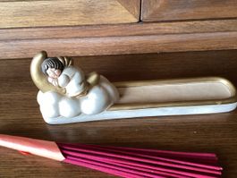 Räucherstäbchen Halter, Keramik Thun inkl.3 Set Stäbchen