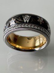 Wellendorff Ringe: Wellendorff Schwarze Seide mit Diamantring – Neu (gemäss Beschreibung) aus Hünenberg von Member58