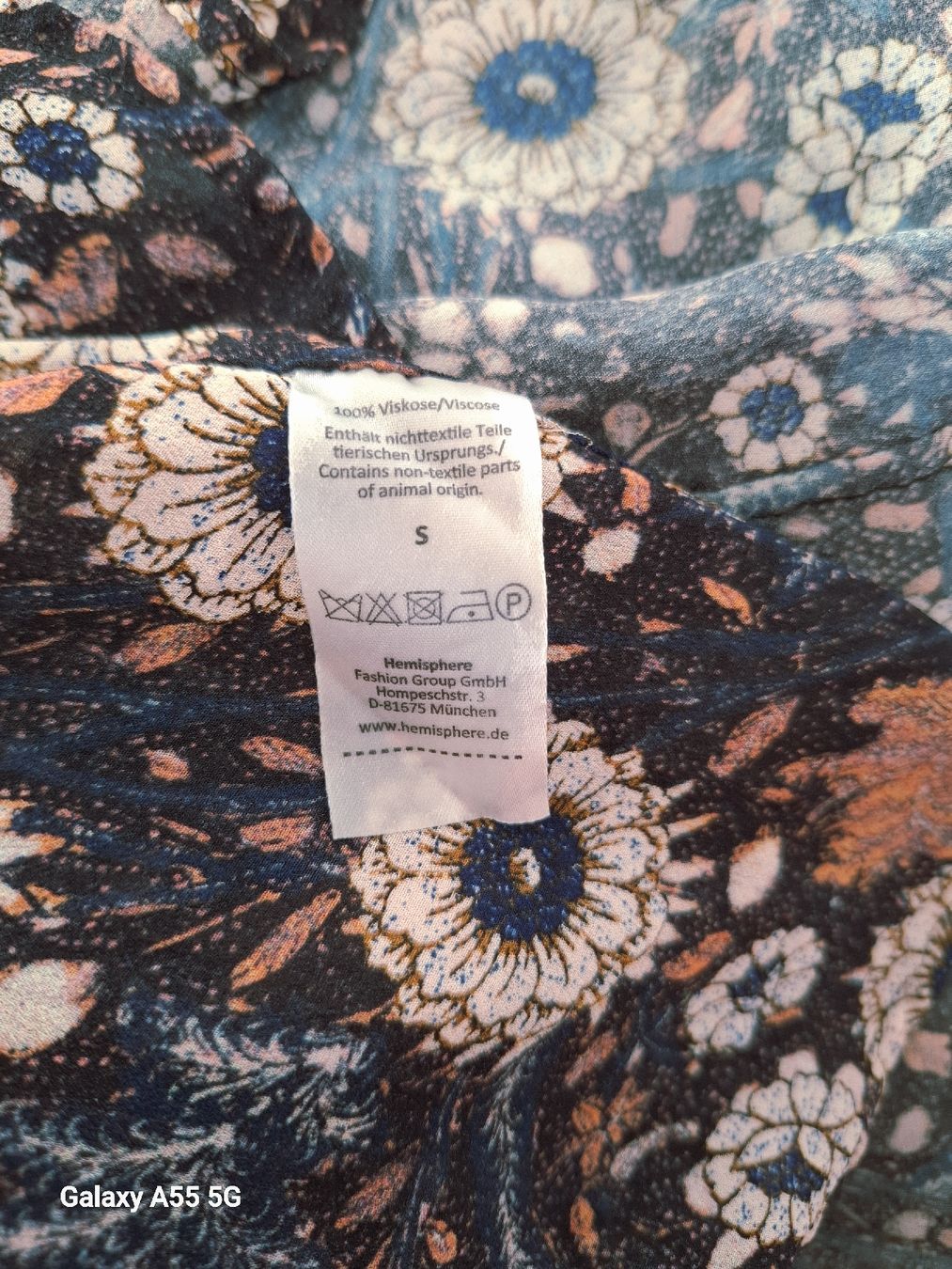 Hemisphere Camicette: Chemisier à fleurs Hemisphere taille S, bleu viscose – Usato da Payerne venduto da wardi11 7