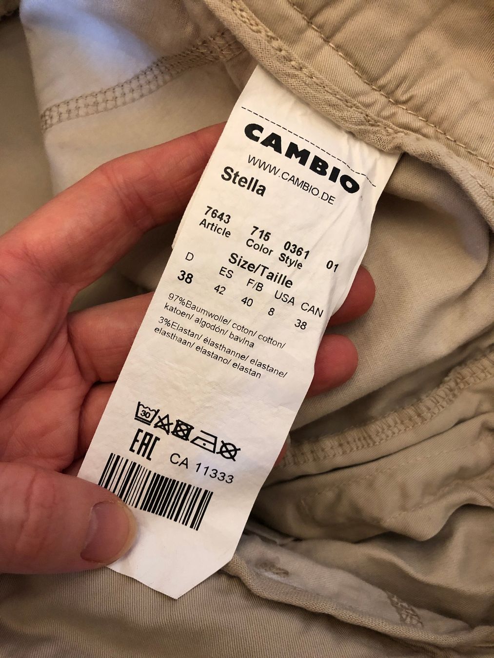 Cambio Pantaloni: Cambio Stella Stoffhose, beige, Gr. 38 – Usato da Berg am Irchel venduto da Zweiti_Chance 2