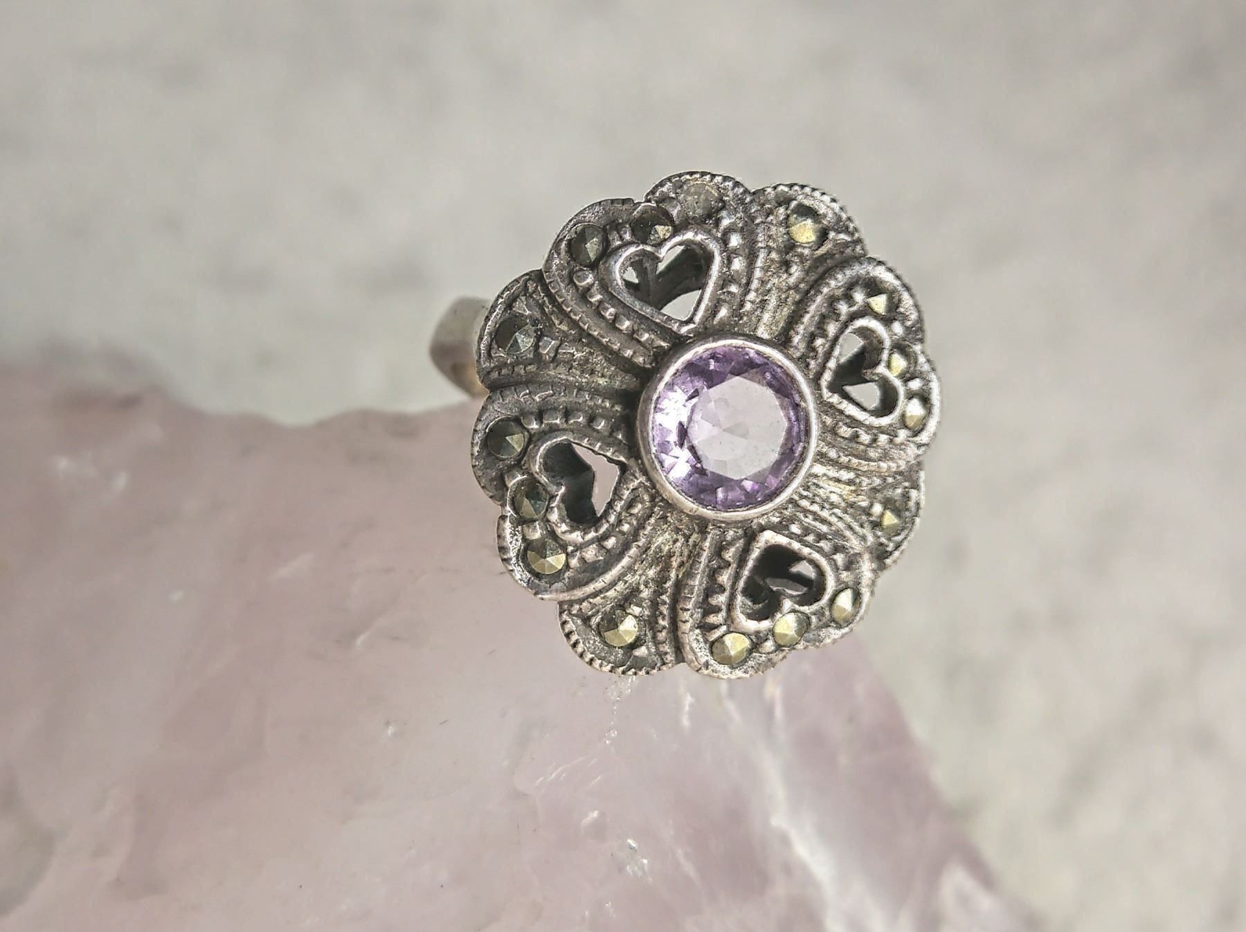 Anelli: Ring Silber 925 mit lila Stein – Usato da Istighofen venduto da Ringparadies