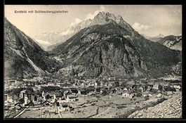 AK Erstfeld, Ortsansicht mit Schlossbergletscher