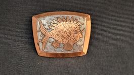 Kupfer-Brosche Fisch STEINLIN Vintage