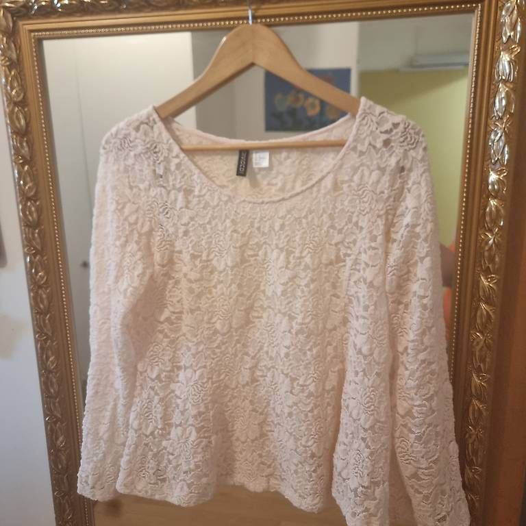 Camicette: H&M Divided Spitzenoberteil in Hellrosa, Grösse L – Usato da Bern venduto da DiLara2000 1