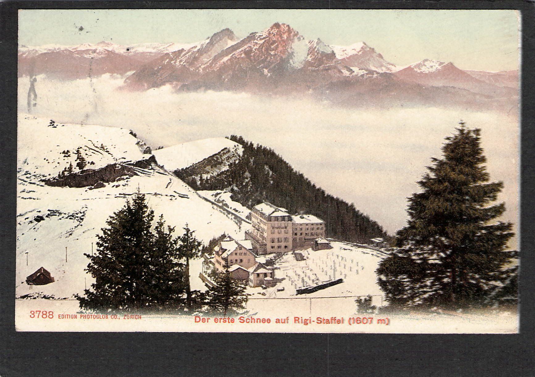Cartoline postali: AK,SZ ,Der erste Schnee auf Rigi , 1907 – Usato da Reichenburg venduto da Pipo-67