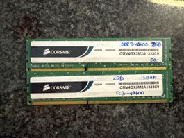 Corsair RAM 2x2GB DDR3 PC3-10600 (1333 MHz) Speicher