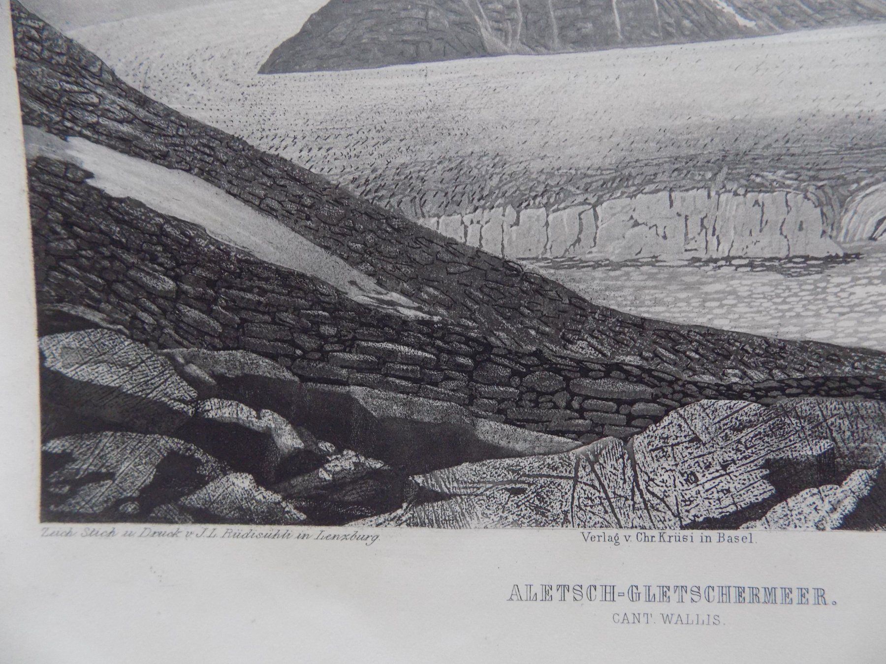 Stiche: Aletschgletscher Stahlstich Rohbock – Gebraucht aus Risch von Antikfee 5