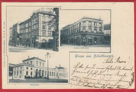 SCHAFFHAUSEN, BAHNHOFSTRASSE, SCHWERTSTRASSE, BAHNHOF, 1899