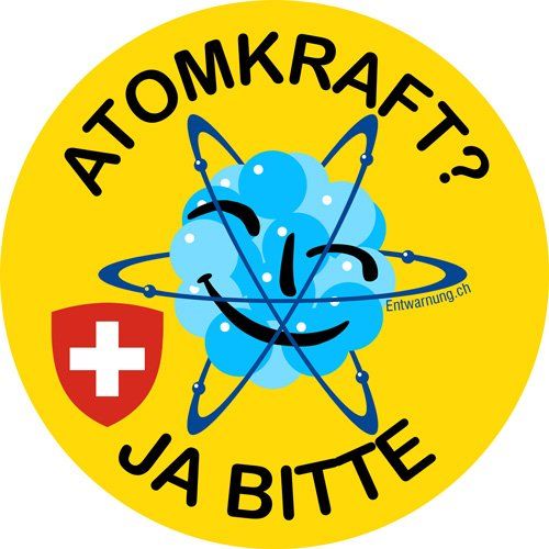 Sticker: Aufkleber "ATOMKRAFT JA BITTE" Dm: 10cm, PVC – Nuovo e nell'imballaggio originale da Remetschwil venduto da prinzeugen