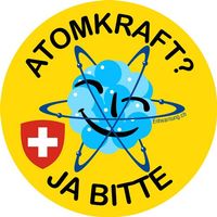 Aufkleber "ATOMKRAFT JA BITTE" Dm: 10cm, PVC