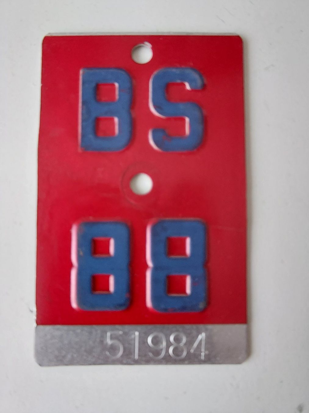 Sachs Insegne: Velonummer BS 88 plaque velo – Usato da Schenkon venduto da Uhu007