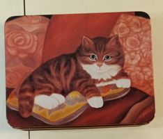 Blechdose, Vintage mit Katzenmotiv. (nov210)