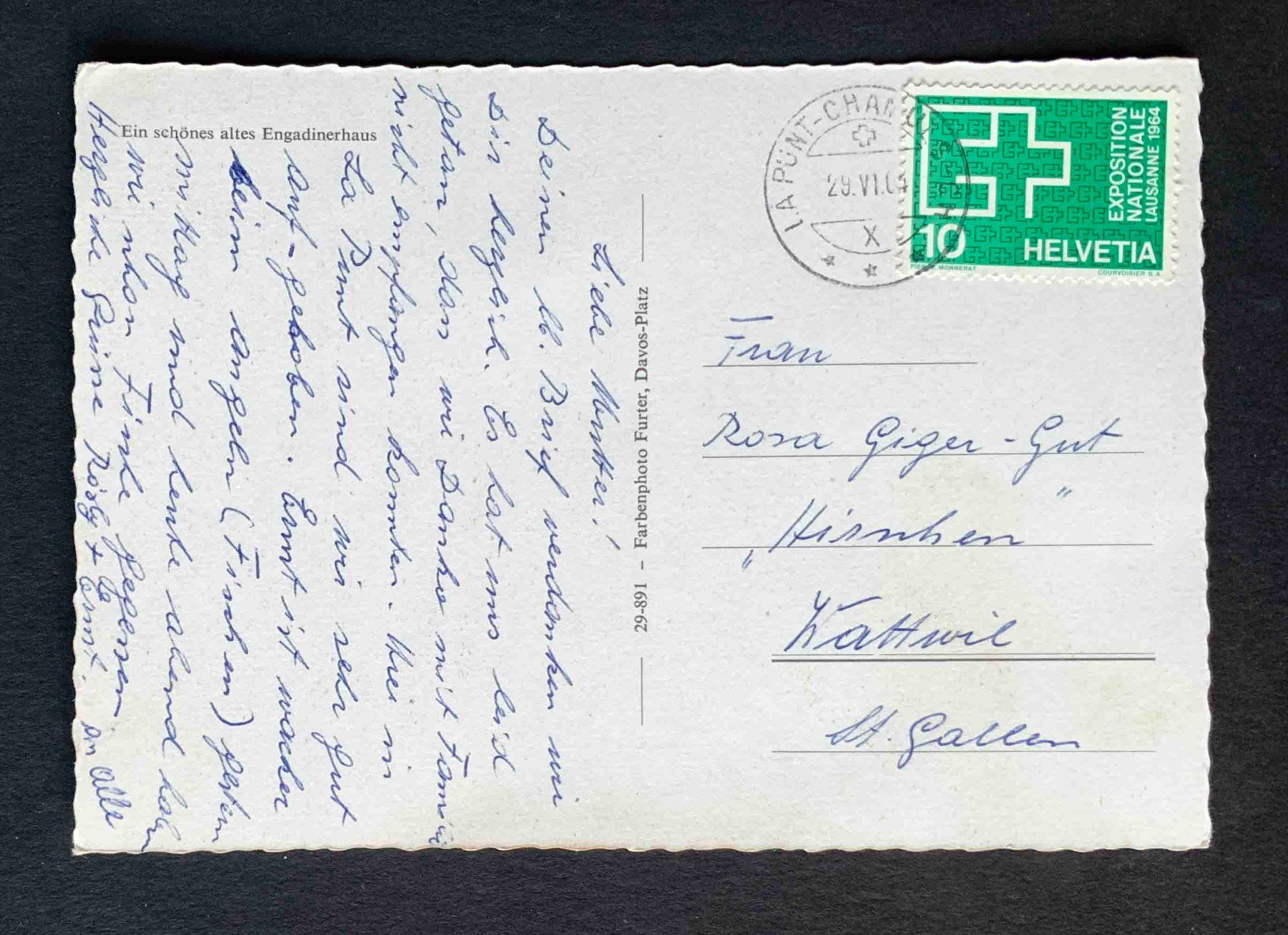 Cartoline postali: AK Ein schönes altes Engadinerhaus – Usato da Goldau venduto da artelier1 1