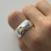 Silber 925 Massive Stern Band Ring
