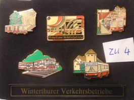 5 er Set Winterthurer Verkehrsbetriebe Pins (ZU4)